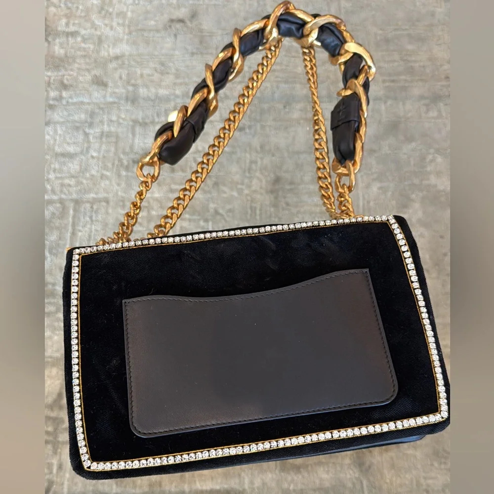 Balmain Black and Gold Clutch with Chain Details - Picture 7 of 9